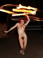 Slender older damsel demonstrates her tricks