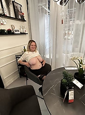 Classy-looking aged businesswomen are posing almost nude