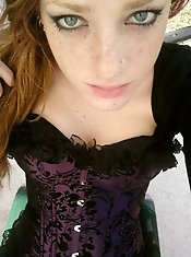 Elderly women with large breasts undress for money