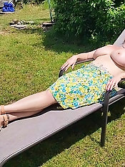 Mature Blonde Milf Diana Seducing In Dress and Pantyhose